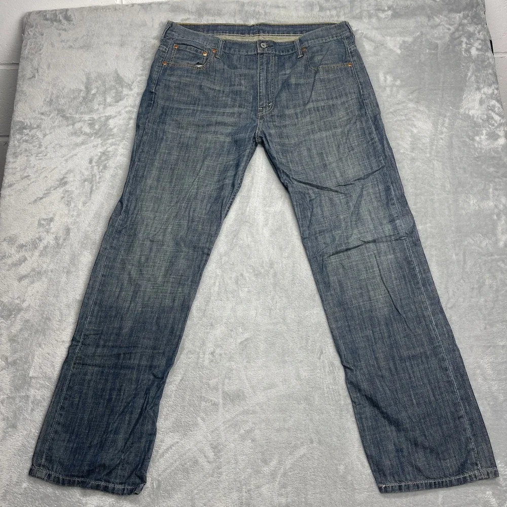 Levi's Jeans Mens 36x32 (38x34) Blue Denim 569 Red Tab Loose Fit Straight Leg
